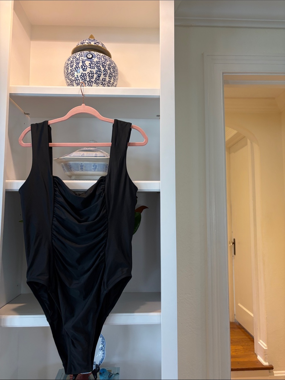 J Crew rouched black one piece Bathing Suit